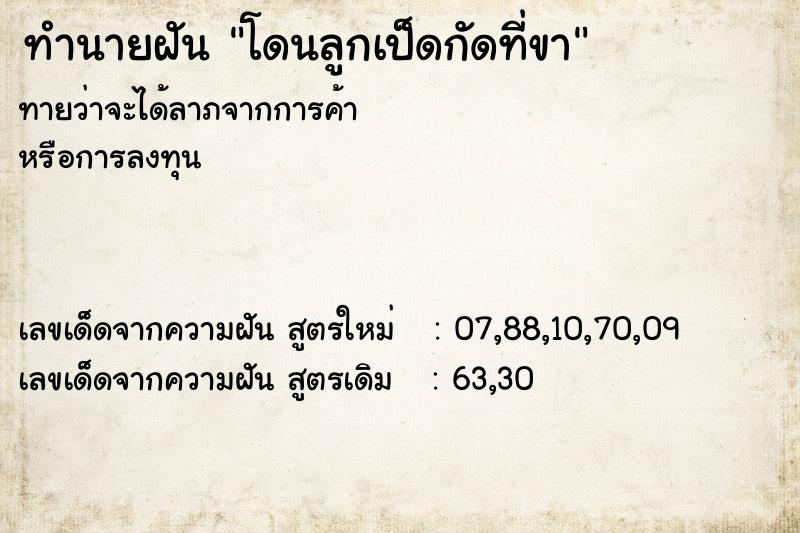 ทำนายฝัน โดนลูกเป็ดกัดที่ขา ทำนายฝัน โดนลูกเป็ดกัดที่ขา