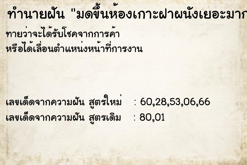 ทำนายฝัน มดขึ้นห้องเกาะฝาผนังเยอะมาก ทำนายฝัน มดขึ้นห้องเกาะฝาผนังเยอะมาก
