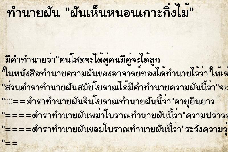 ทำนายฝันฝันเห็นหนอนเกาะกิ่งไม้ ทำนายฝันทำนายฝันฝันเห็นหนอนเกาะกิ่งไม้