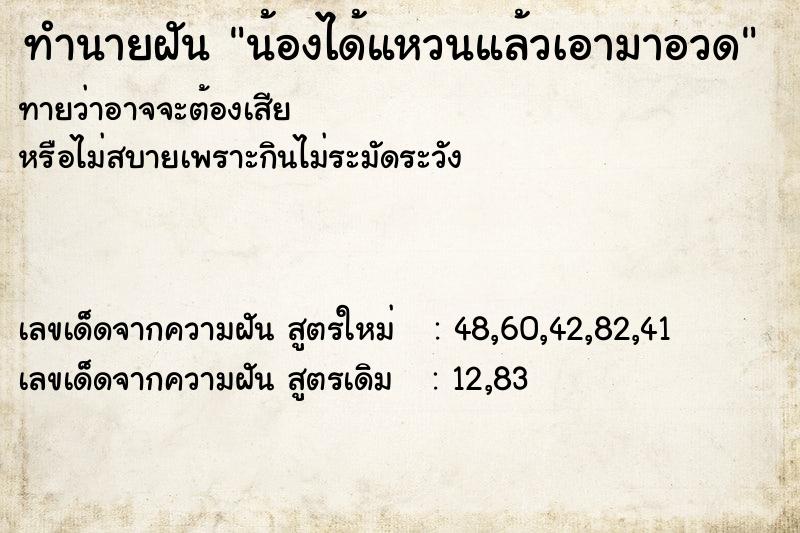 ทำนายฝันน้องได้แหวนแล้วเอามาอวด ทำนายฝันทำนายฝันน้องได้แหวนแล้วเอามาอวด