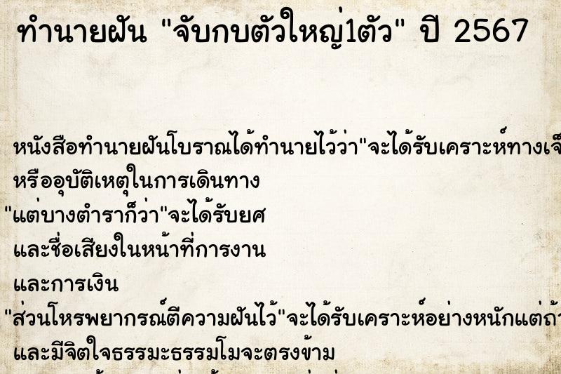ทำนายฝันจับกบตัวใหญ่1ตัว ทำนายฝันทำนายฝันจับกบตัวใหญ่1ตัว
