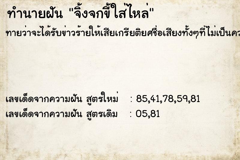ทำนายฝันจิ้งจกขี้ใส่ไหล่ ทำนายฝันทำนายฝันจิ้งจกขี้ใส่ไหล่