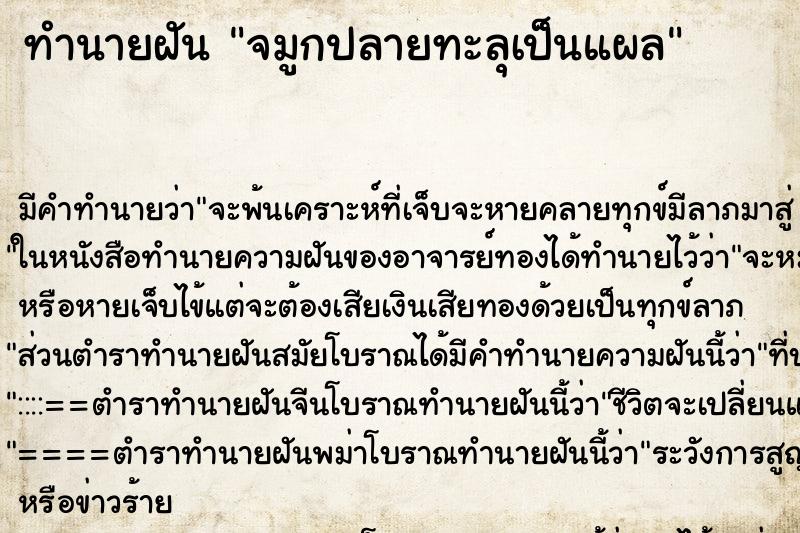 ทำนายฝัน จมูกปลายทะลุเป็นแผล ทำนายฝัน จมูกปลายทะลุเป็นแผล