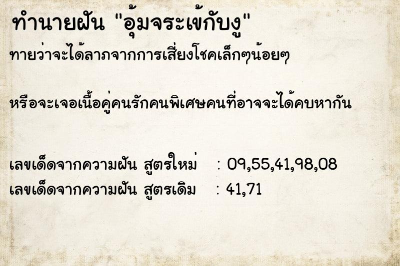 ทำนายฝันอุ้มจระเข้กับงู ทำนายฝันทำนายฝันอุ้มจระเข้กับงู