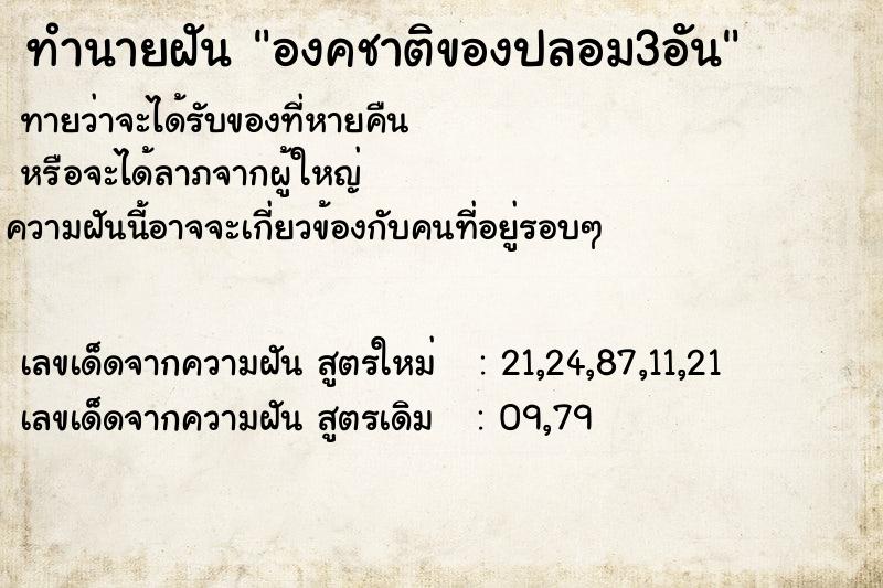 ทำนายฝันองคชาติของปลอม3อัน ทำนายฝันทำนายฝันองคชาติของปลอม3อัน