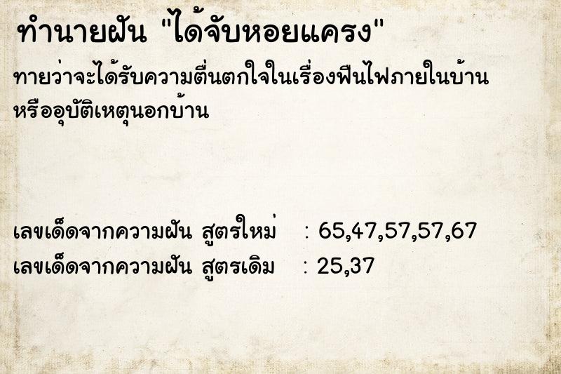 ทำนายฝันทำนายฝันได้จับหอยแครง