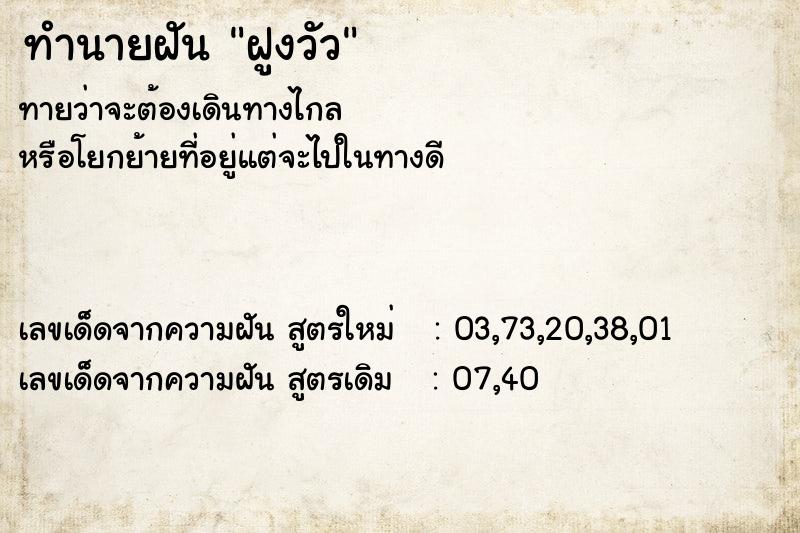 ทำนายฝัน ฝูงวัว