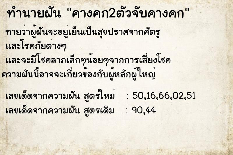 ทำนายฝันคางคก2ตัวจับคางคก ทำนายฝันทำนายฝันคางคก2ตัวจับคางคก