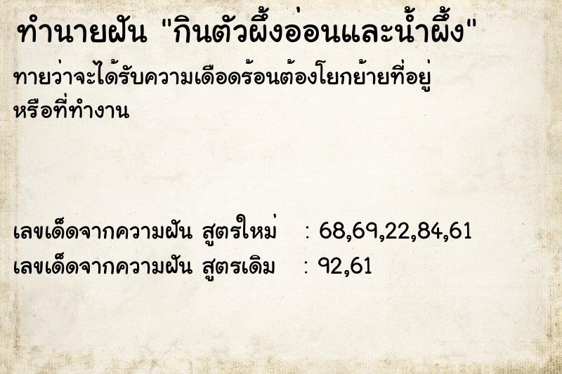 ทำนายฝันทำนายฝันกินตัวผึ้งอ่อนและน้ำผึ้ง
