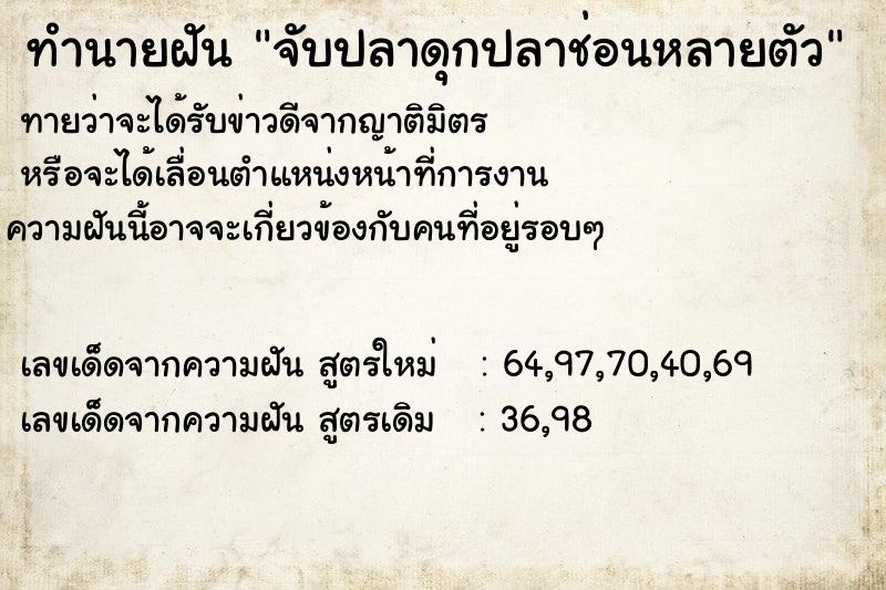 ทำนายฝัน จับปลาดุกปลาช่อนหลายตัว ทำนายฝัน จับปลาดุกปลาช่อนหลายตัว