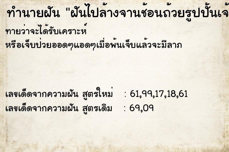 ทำนายฝัน ฝันไปล้างจานช้อนถ้วยรูปปั้นเจ้าแม่กวนอิมคอหัก ทำนายฝัน ฝันไปล้างจานช้อนถ้วยรูปปั้นเจ้าแม่กวนอิมคอหัก