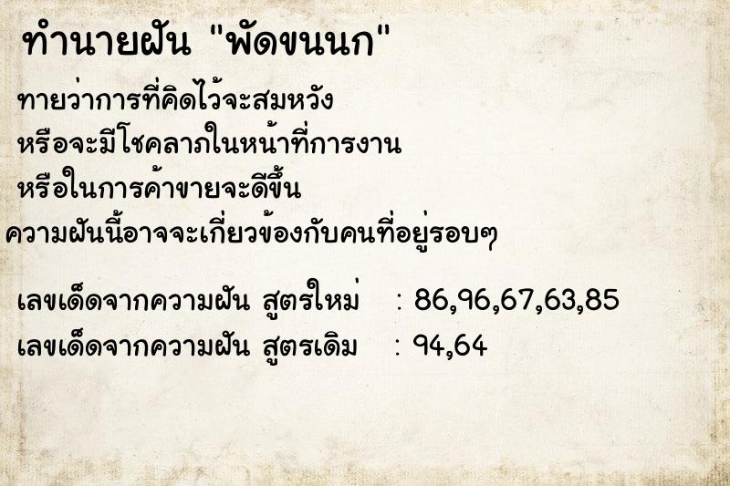 ทำนายฝัน พัดขนนก ตำราโบราณ แม่นที่สุดในโลก