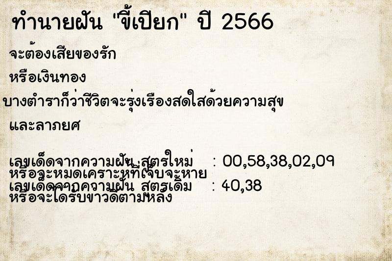 ทำนายฝัน ขี้เปียก ทำนายฝัน ขี้เปียก