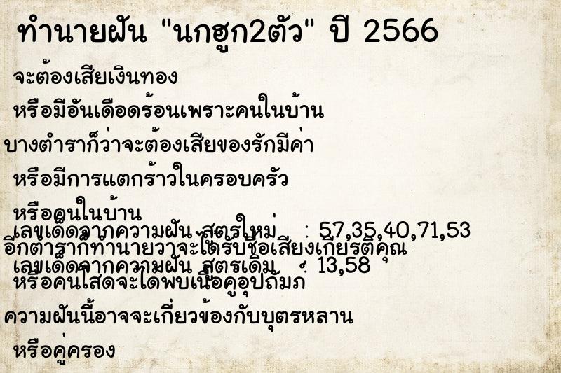 ทำนายฝัน นกฮูก2ตัว ตำราโบราณ แม่นที่สุดในโลก