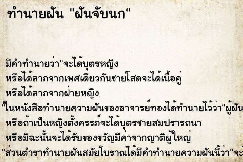 ทำนายฝัน ฝันจับนก ตำราโบราณ แม่นที่สุดในโลก