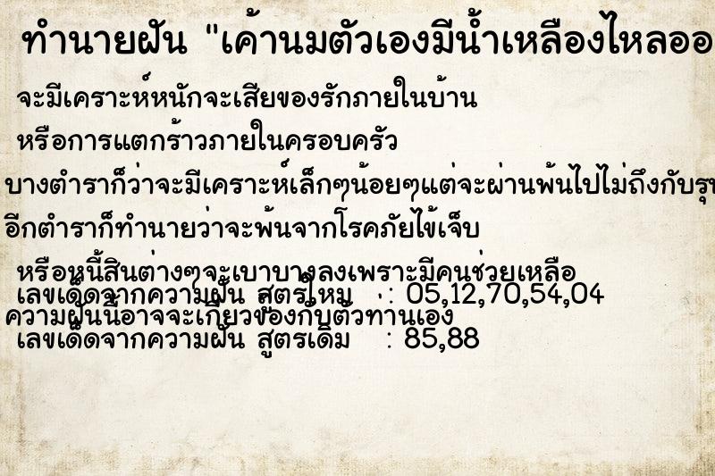 ทำนายฝัน เค้านมตัวเองมีน้ำเหลืองไหลออกมา ทำนายฝัน เค้านมตัวเองมีน้ำเหลืองไหลออกมา