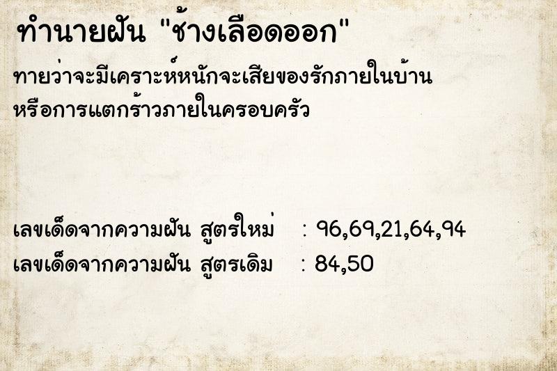 ทำนายฝันช้างเลือดออก ทำนายฝันทำนายฝันช้างเลือดออก