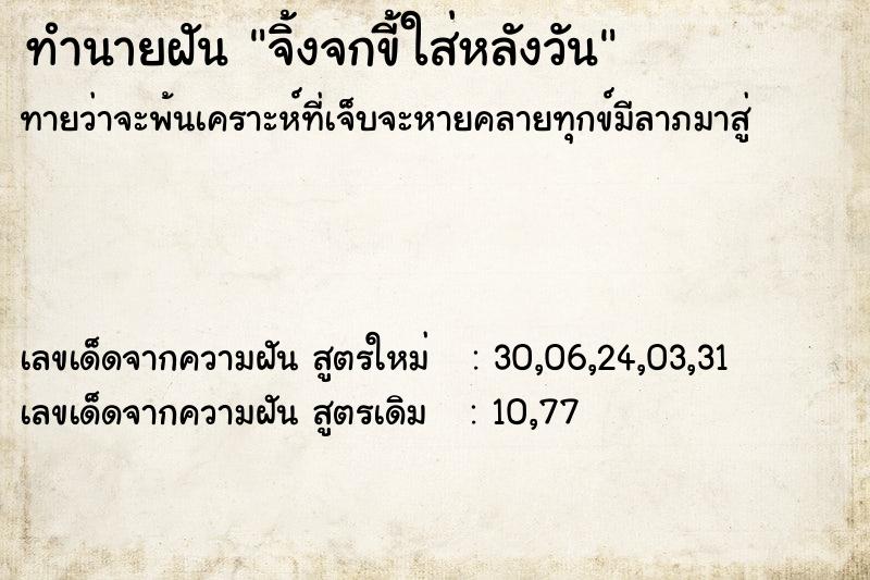 ทำนายฝันจิ้งจกขี้ใส่หลังวัน ทำนายฝันทำนายฝันจิ้งจกขี้ใส่หลังวัน