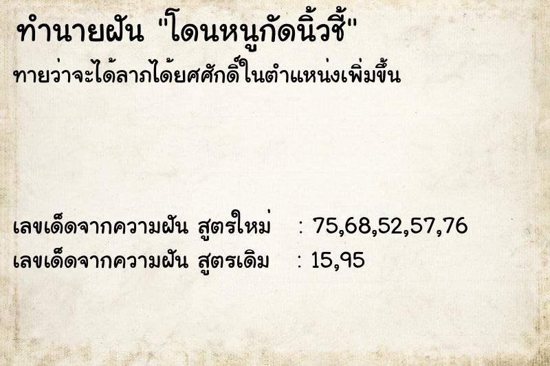 ทำนายฝันทำนายฝันโดนหนูกัดนิ้วชี้