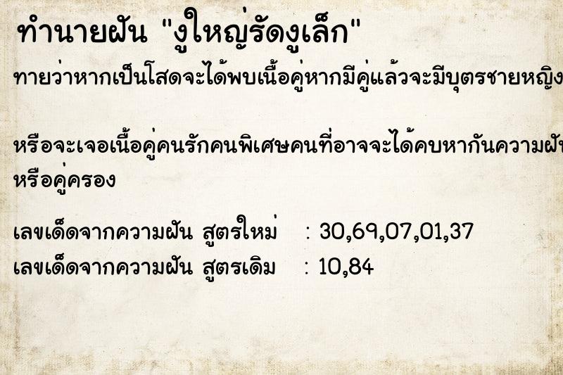 ทำนายฝัน งูใหญ่รัดงูเล็ก ทำนายฝัน งูใหญ่รัดงูเล็ก
