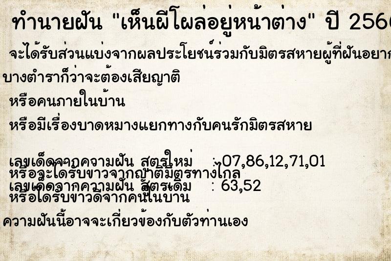 ทำนายฝัน เห็นผีโผล่อยู่หน้าต่าง ทำนายฝัน เห็นผีโผล่อยู่หน้าต่าง