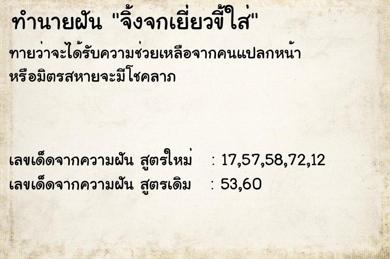 ทำนายฝันทำนายฝันจิ้งจกเยี่ยวขี้ใส่
