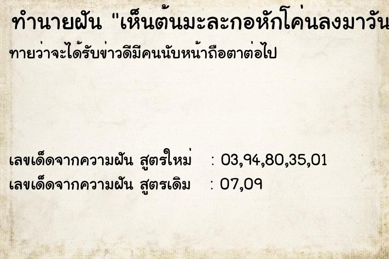 ทำนายฝัน เห็นต้นมะละกอหักโค่นลงมาวัน