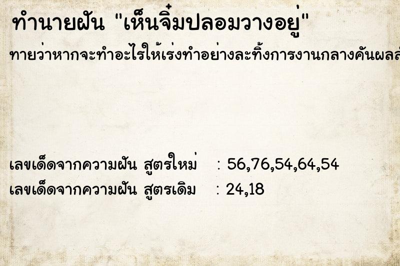 ทำนายฝันทำนายฝันเห็นจิ๋มปลอมวางอยู่