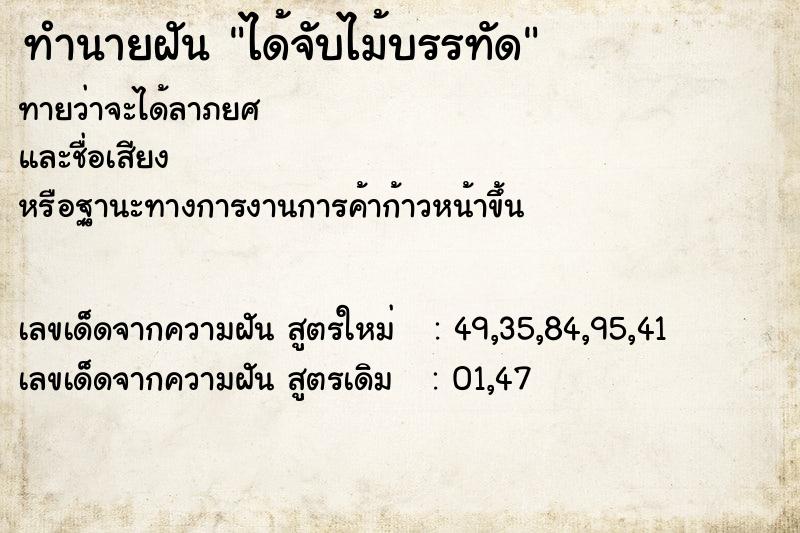 ทำนายฝันทำนายฝันได้จับไม้บรรทัด