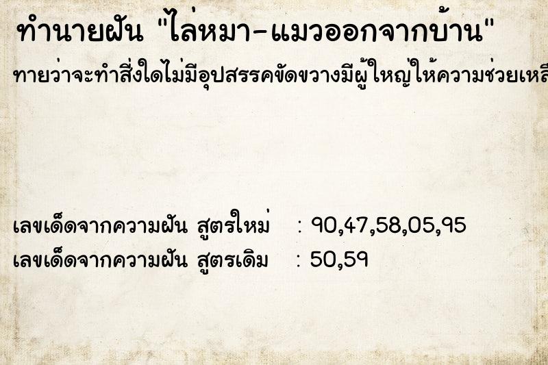 ทำนายฝันทำนายฝันไล่หมา-แมวออกจากบ้าน