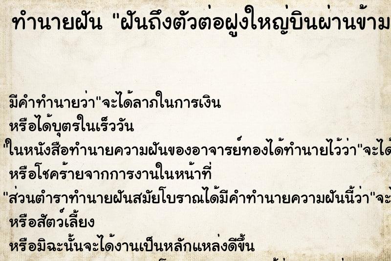 ทำนายฝันฝันถึงตัวต่อฝูงใหญ่บินผ่านข้ามหัว ทำนายฝันทำนายฝันฝันถึงตัวต่อฝูงใหญ่บินผ่านข้ามหัว