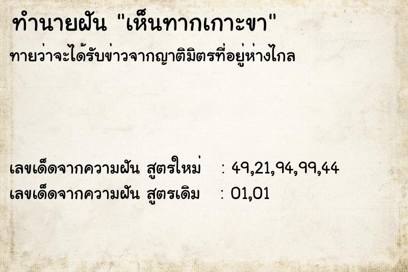 ทำนายฝันเห็นทากเกาะขา ทำนายฝันทำนายฝันเห็นทากเกาะขา