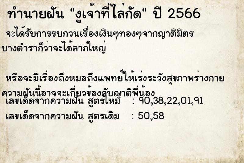 ทำนายฝัน งูเจ้าที่ไล่กัด