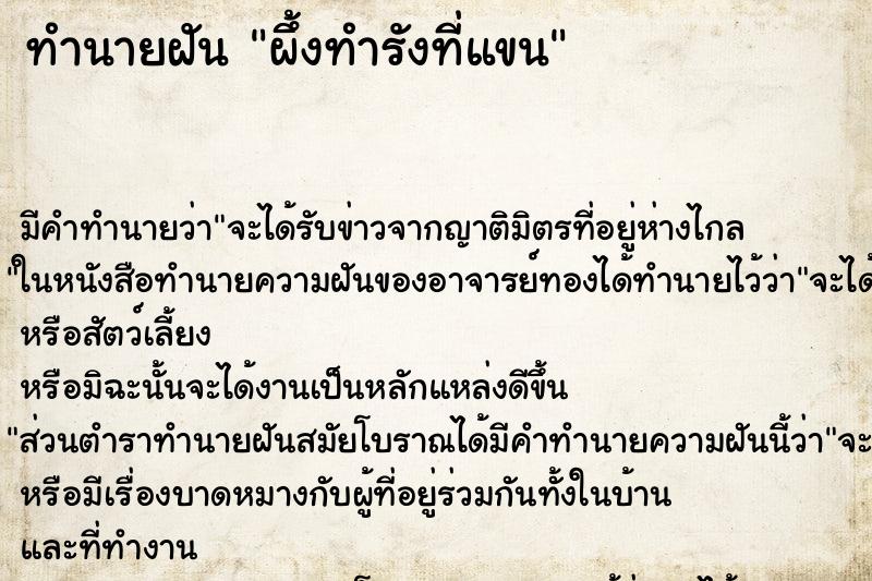 ทำนายฝัน ผึ้งทำรังที่แขน ทำนายฝัน ผึ้งทำรังที่แขน