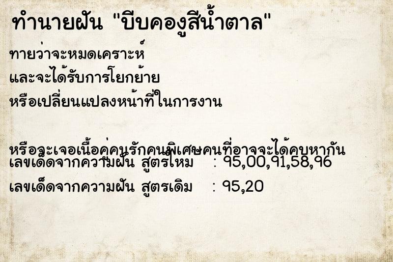 ทำนายฝันทำนายฝันบีบคองูสีน้ำตาล