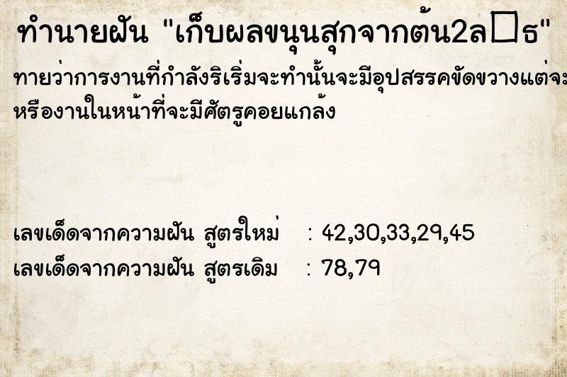 ทำนายฝันทำนายฝันเก็บผลขนุนสุกจากต้น2ล�¸