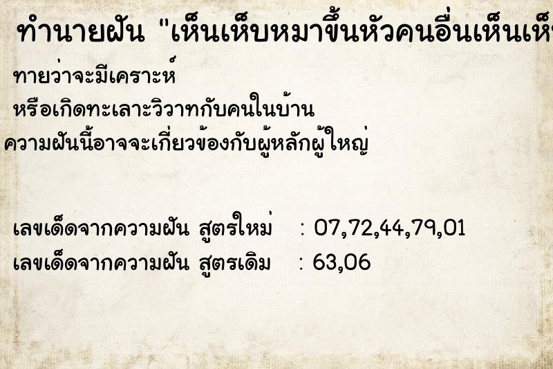 ทำนายฝันเห็นเห็บหมาขึ้นหัวคนอื่นเห็นเห็บหมาขึ้นหัวคนอื่น ทำนายฝันทำนายฝันเห็นเห็บหมาขึ้นหัวคนอื่นเห็นเห็บหมาขึ้นหัวคนอื่น