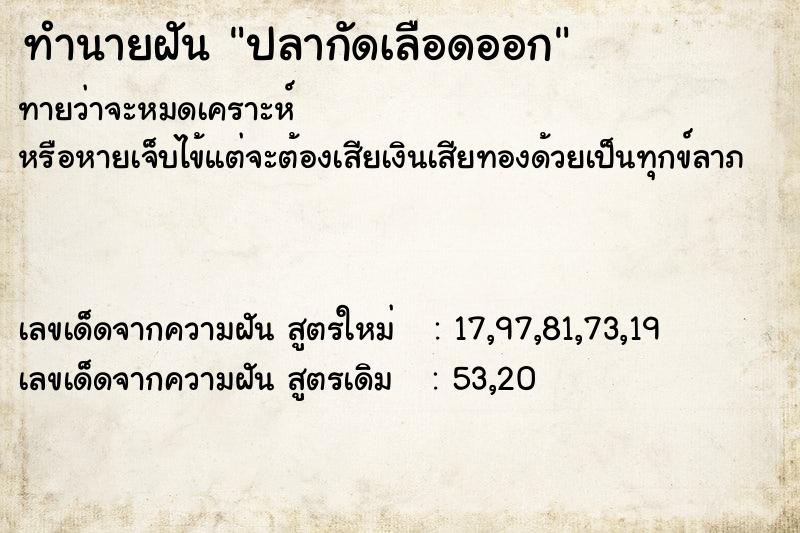 ทำนายฝันปลากัดเลือดออก ทำนายฝันทำนายฝันปลากัดเลือดออก