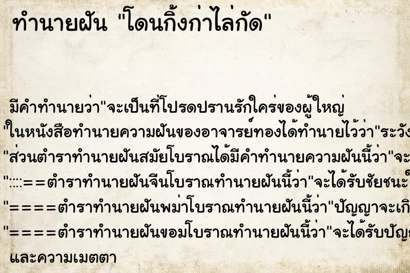 ทำนายฝันทำนายฝันโดนกิ้งก่าไล่กัด