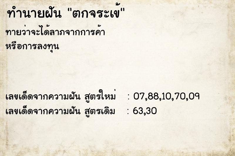 ทำนายฝันตกจระเข้ ทำนายฝันทำนายฝันตกจระเข้