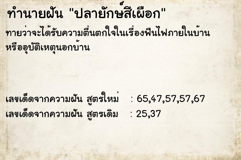 ทำนายฝันปลายักษ์สีเผือก ทำนายฝันทำนายฝันปลายักษ์สีเผือก
