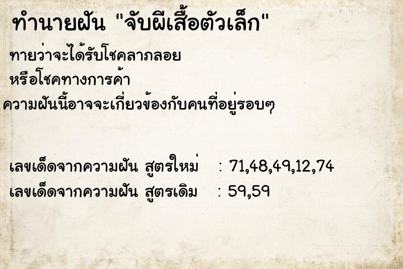 ทำนายฝัน จับผีเสื้อตัวเล็ก ทำนายฝัน จับผีเสื้อตัวเล็ก