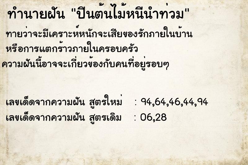 ทำนายฝัน ปีนต้นไม้หนีนำท่วม ตำราโบราณ แม่นที่สุดในโลก