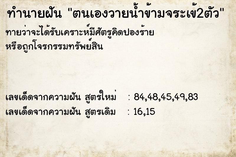 ทำนายฝันตนเองวายน้ำข้ามจระเข้2ตัว ทำนายฝันทำนายฝันตนเองวายน้ำข้ามจระเข้2ตัว