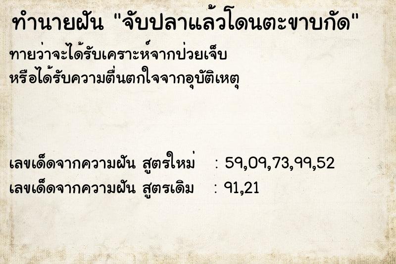 ทำนายฝัน จับปลาแล้วโดนตะขาบกัด ทำนายฝัน จับปลาแล้วโดนตะขาบกัด