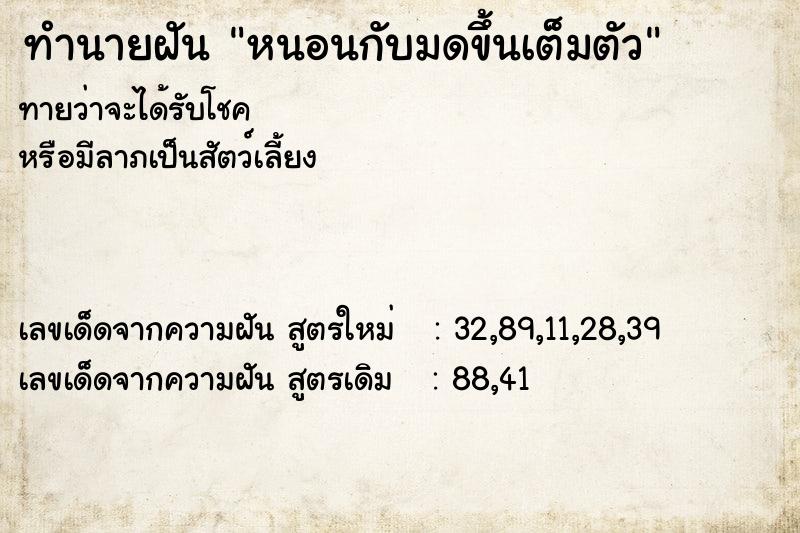 ทำนายฝันทำนายฝันหนอนกับมดขึ้นเต็มตัว