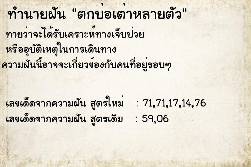 ทำนายฝันตกบ่อเต่าหลายตัว ทำนายฝันทำนายฝันตกบ่อเต่าหลายตัว