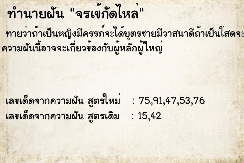 ทำนายฝันจรเข้กัดไหล่ ทำนายฝันทำนายฝันจรเข้กัดไหล่