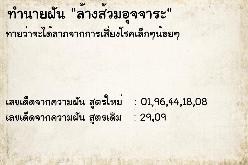 ทำนายฝันทำนายฝันล้างส้วมอุจจาระ