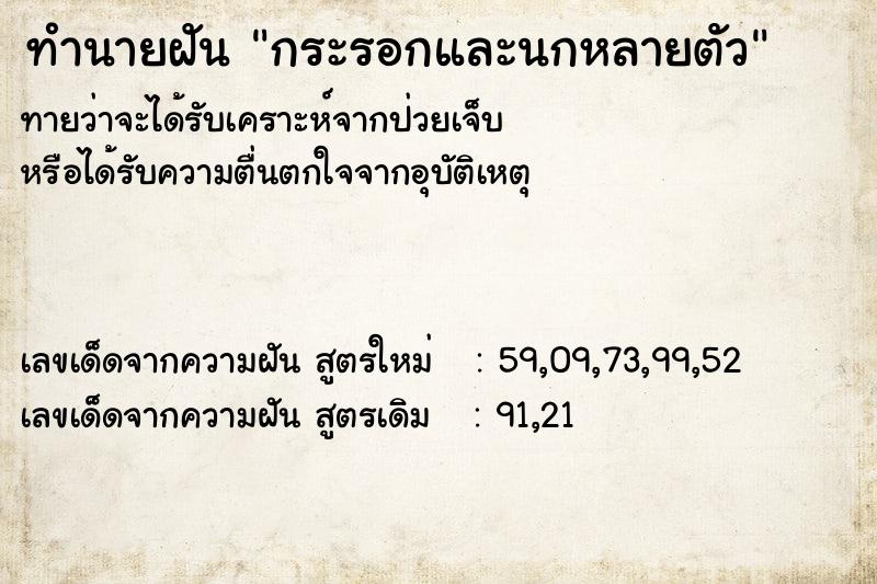 ทำนายฝันกระรอกและนกหลายตัว ทำนายฝันทำนายฝันกระรอกและนกหลายตัว